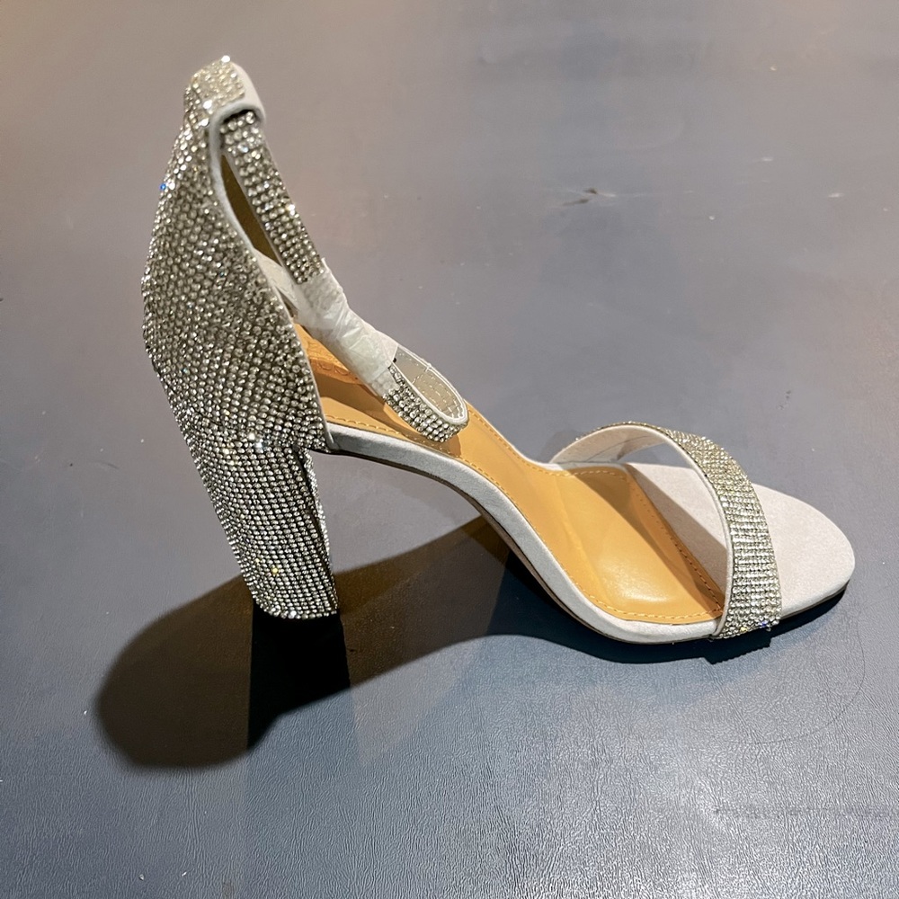 Rhinestone Block Heeled Sandals